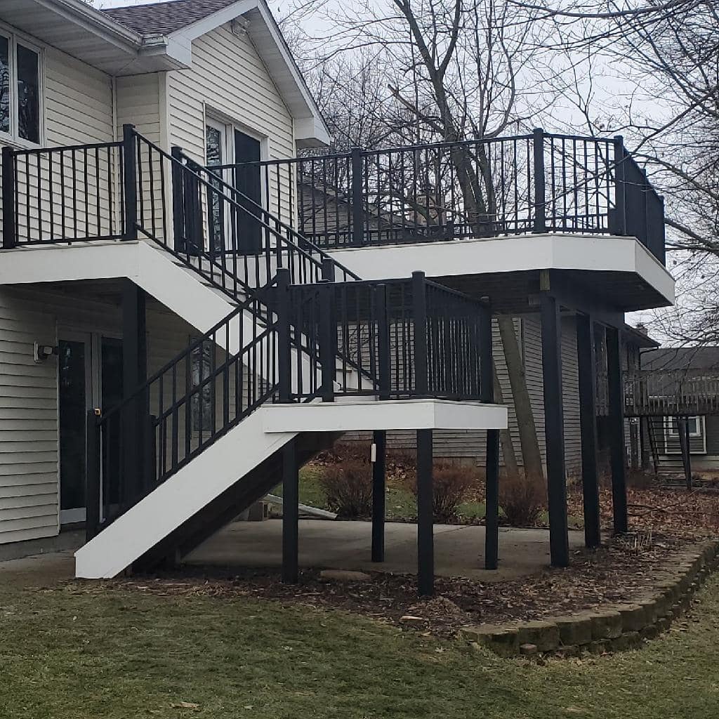 Custom-built deck with stairs by IW Brothers LLC in Sheboygan